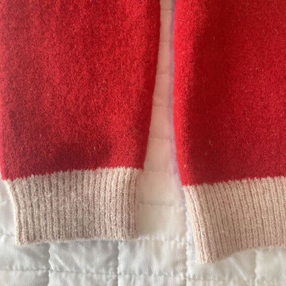 90s Revival Ciebon Colorblock Mock Neck Sweater Pink Abstract Cozy Knit Size S - Picture 5 of 12